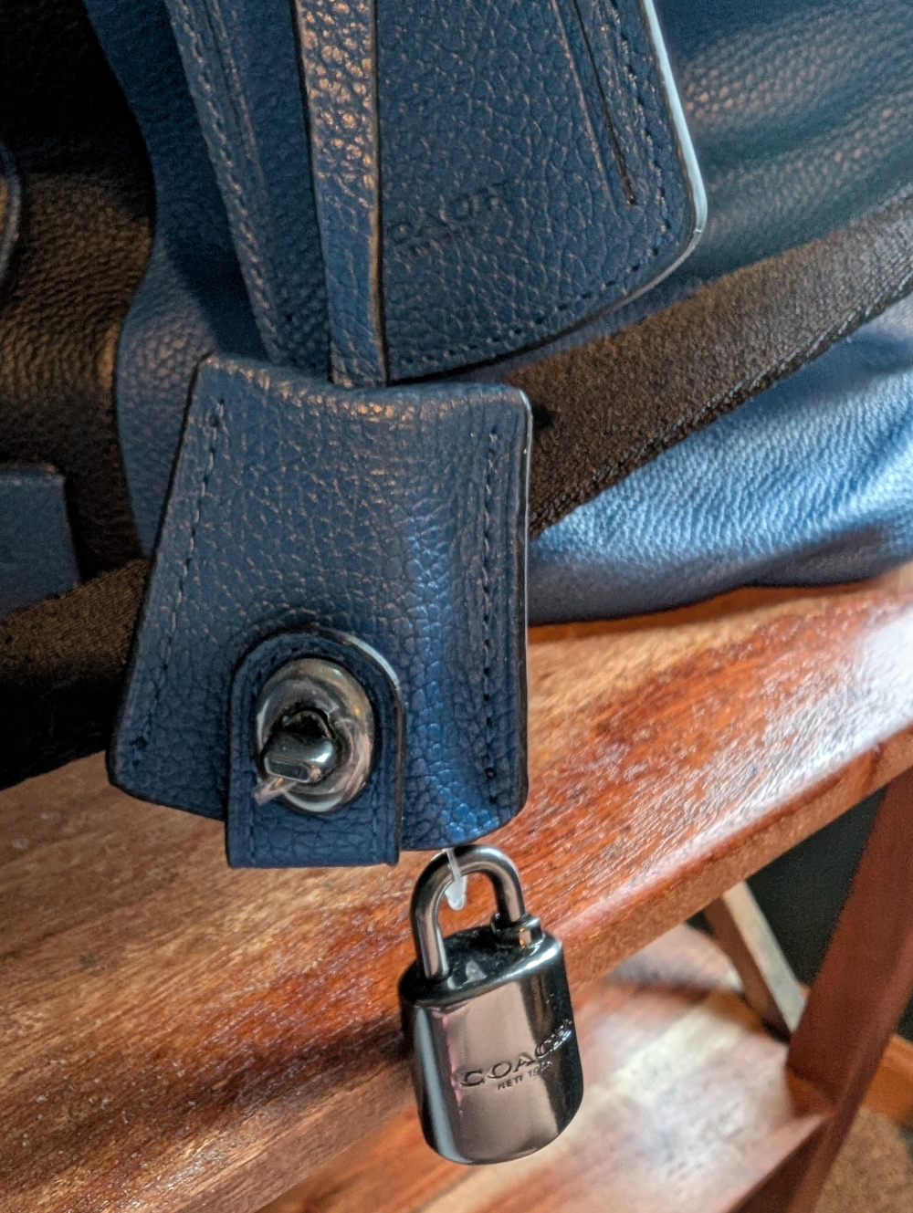 Coach Varsity Stripe Explorer Bag In Pebbled Leather -Blue - Picture 7 of 15